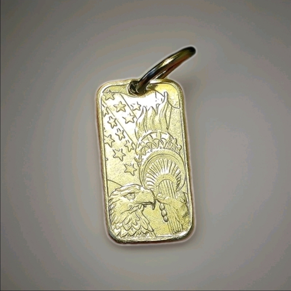 999 Fine Silver AG Eagle Pendant  / Charm - New - 15mm - 1.10g - USA Made